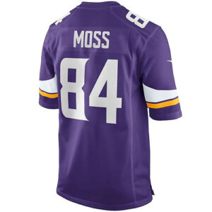 MN.Vikings #84 Randy Moss Purple Game Retired Player Jersey Stitched American Fo