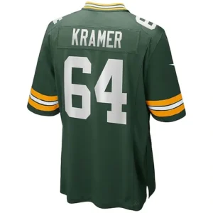 GB.Packers #64 Jerry Kramer Green Game Retired Player Jersey Stitched American F