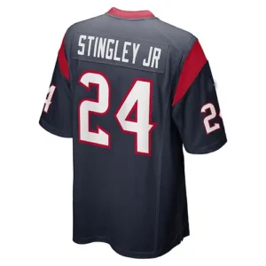 H.Texans #24 Derek Stingley Jr. Navy 2022 Draft First Round Pick Game Jersey Sti