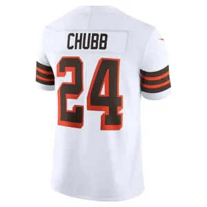 C.Browns #24 Nick Chubb White 1946 Collection Alternate Vapor Limited Jersey Sti