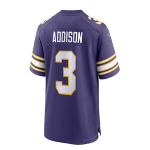 MN.Vikings #3 Jordan Addison Classic Player Game Jersey - Purple Stitched Americ