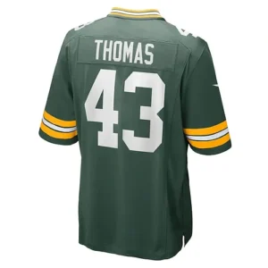 GB.Packers #43 Kiondre Thomas Green Game Player Jersey Stitched American Footbal