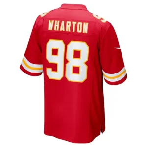 KC.Chiefs #98 Tershawn Wharton Red Game Jersey Stitched American Football Jersey