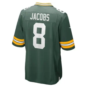 GB.Packers #8 Josh Jacobs Team Game Jersey - Green American Football Jerseys