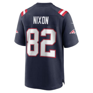 NE.Patriots #82 Tre Nixon Navy Player Game Jersey Stitched American Football Jer