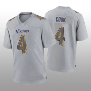 MN.Vikings #4 Dalvin Cook Gray Atmosphere Fashion Game Jersey Stitched American