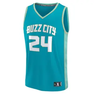 Men's Fanatics Branded Brandon Miller Teal Charlotte Hornets Fast Break Jersey -