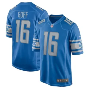 Men's Detroit_Lions Jared Goff Blue Player Game Jersey