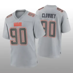 C.Browns #90 Jadeveon Clowney Gray Atmosphere Game Jersey Stitched American Foot