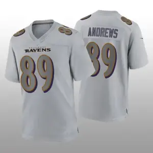 B.Ravens #89 Mark Andrews Gray Atmosphere Game Jersey Stitched American Football