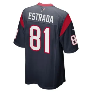 H.Texans #81 Drew Estrada Navy Game Player Jersey Stitched American Football Jer