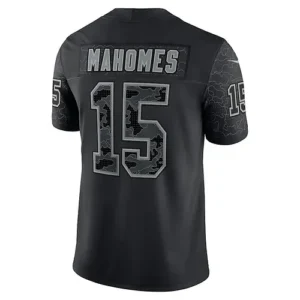 kC.Chiefs #15 Patrick Mahomes Black RFLCTV Limited Jersey Stitched American Foot