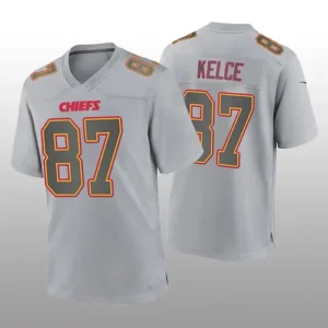 kC.Chiefs #87 Travis Kelce Gray Atmosphere Fashion Game Jersey Stitched American