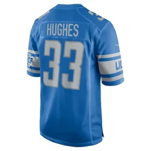 D.Lions #33 JuJu Hughes Blue Player Game Jersey Stitched American Football Jerse