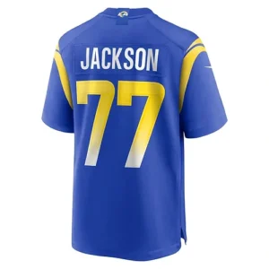 LA.Rams #77 AJ Jackson Royal Game Player Jersey Stitched American Football Jerse