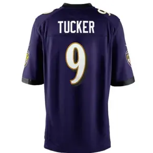 B.Ravens #9 Justin Tucker Purple Team Color Game Jersey Stitched American Footba