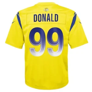 LA.Rams #99 Aaron Donald Gold Inverted Game Jersey Stitched American Football Je