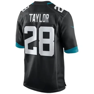 J.Jaguars #28 Fred Taylor Black Game Retired Player Jersey Stitched American Foo