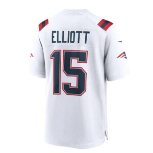 NE.Patriots #15 Ezekiel Elliott White Game Player Jersey Stitched American Footb