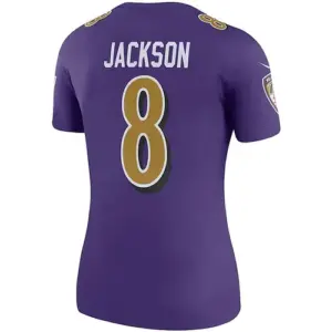 B.Ravens #8 Lamar Jackson Purple Color Rush Legend Player Jersey Stitched Americ