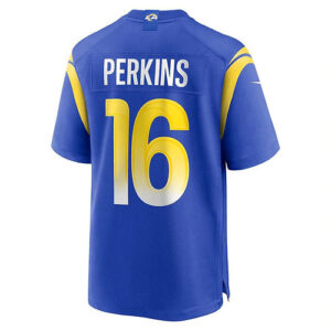 LA.Rams #16 Bryce Perkins Royal Game Player Jersey Stitched American Football Je