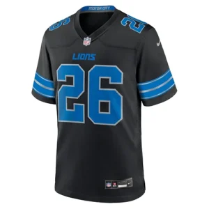 Men's Nike Jahmyr Gibbs Black Detroit Lions 2nd Alternate Game Jersey