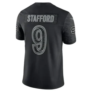 LA.Rams #9 Matthew Stafford Black RFLCTV Limited Jersey Stitched American Footba