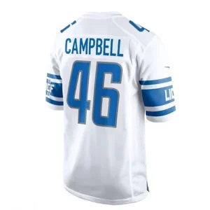 D.Lions #46 Jack Campbell White Away Game Jersey Stitched American Football Jers