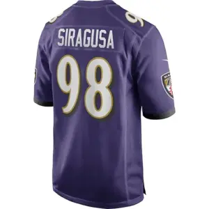 B.Ravens #98 Tony Siragusa Purple Game Retired Player Jersey Stitched American F