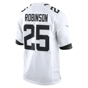 J.Jaguars #25 James Robinson White Game Jersey Stitched American Football Jersey