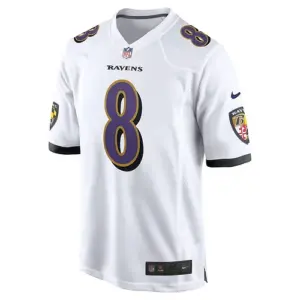 Men's Baltimore_Ravens Lamar Jackson White Game Jersey