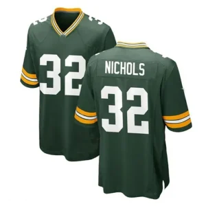 GB.Packers #32 Lew Nichols Game Jersey - Green Stitched American Football Jersey