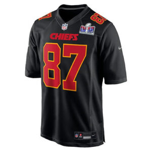 Men's Kansas_City_Chiefs Travis Kelce Black Super Bowl LVIII Carbon Fashion Game