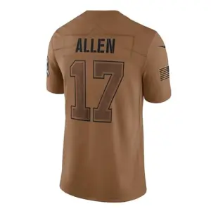 B.Bills #17 Josh Allen Brown 2023 Salute To Service Limited Jersey Football Stit