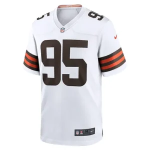 Men's Cleveland_Browns Myles Garrett White Away Game Jersey