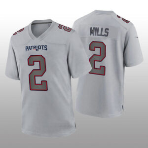 NE.Patriots #22 Jalen Mills Gray Atmosphere Game Jersey Stitched American Footba