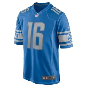 Men's Detroit_Lions Jared Goff Blue Player Game Jersey