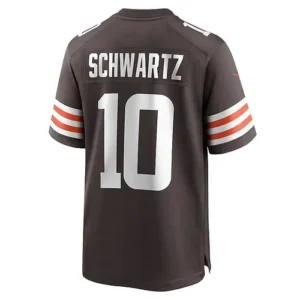 C.Browns #10 Anthony Schwartz Brown Game Jersey Stitched American Football Jerse