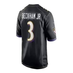 B.Ravens #3 Odell Beckham Jr. Black Alternate Game Jersey Stitched American Foot