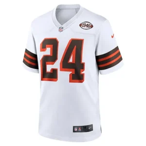 Men's Cleveland_Browns Nick Chubb White 1946 Collection Alternate Game Jersey