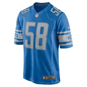 Men's Detroit_Lions Penei Sewell Blue Game Jersey