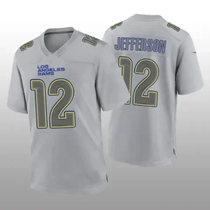 LA.Rams #12 Van Jefferson Gray Atmosphere Game Jersey Stitched American Football