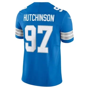 D.Lions #97 Aidan Hutchinson Vapor F.U.S.E. Limited Jersey - Blue American Footb