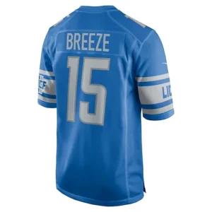 D.Lions #15 Brady Breeze Blue Player Game Jersey Stitched American Football Jers