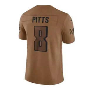 A.Falcons #8 Kyle Pitts Brown 2023 Salute To Service Limited Jersey Stitched Ame