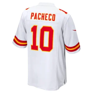 KC.Chiefs #10 Isiah Pacheco White Away Game Player Jersey Stitched American Foot