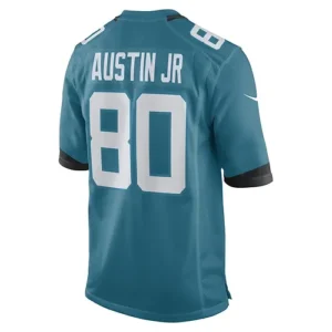 J.Jaguars #80 Kevin Austin Jr. Teal Game Player Jersey Stitched American Footbal