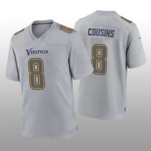 MN.Vikings #8 Kirk Cousins Gray Atmosphere Game Jersey Stitched American Footbal