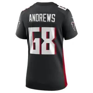 A.Falcons #68 Josh Andrews Black Game Player Jersey Stitched American Football J