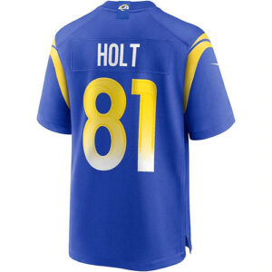 LA.Rams #81 Torry Holt Royal Game Retired Player Jersey Stitched American Footba